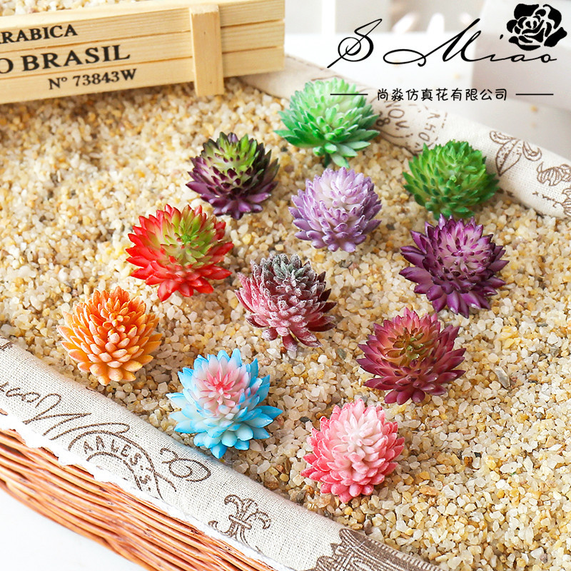 Succulent Arrangement Mini - Artificial Succulent Flocking Plants Mini Fake