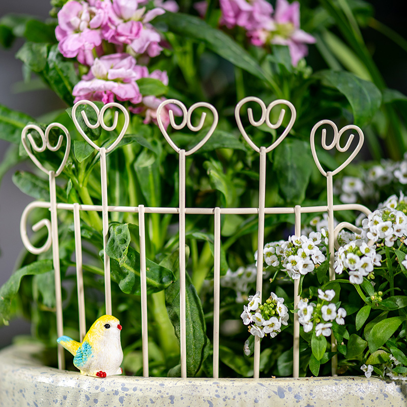 Succulent Arrangement Mini - Whimsical Mini Iron FlowerPot Fence Creative
