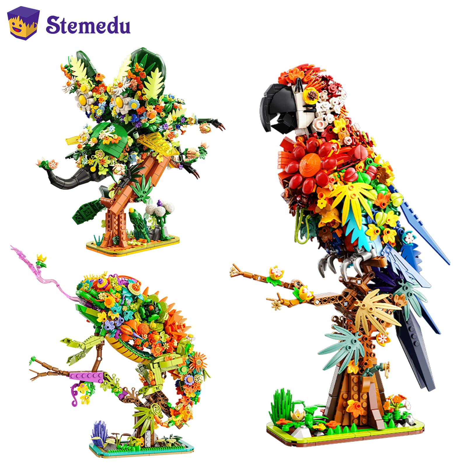 Plant Parenthood - Qilivev Chameleon Unicorn Parrot Building Blocks
