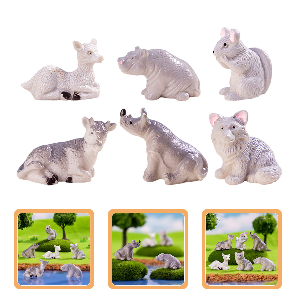 1Set Tiny Resin Animal Statues - огляд і ціна Succulent Arrangement Mini