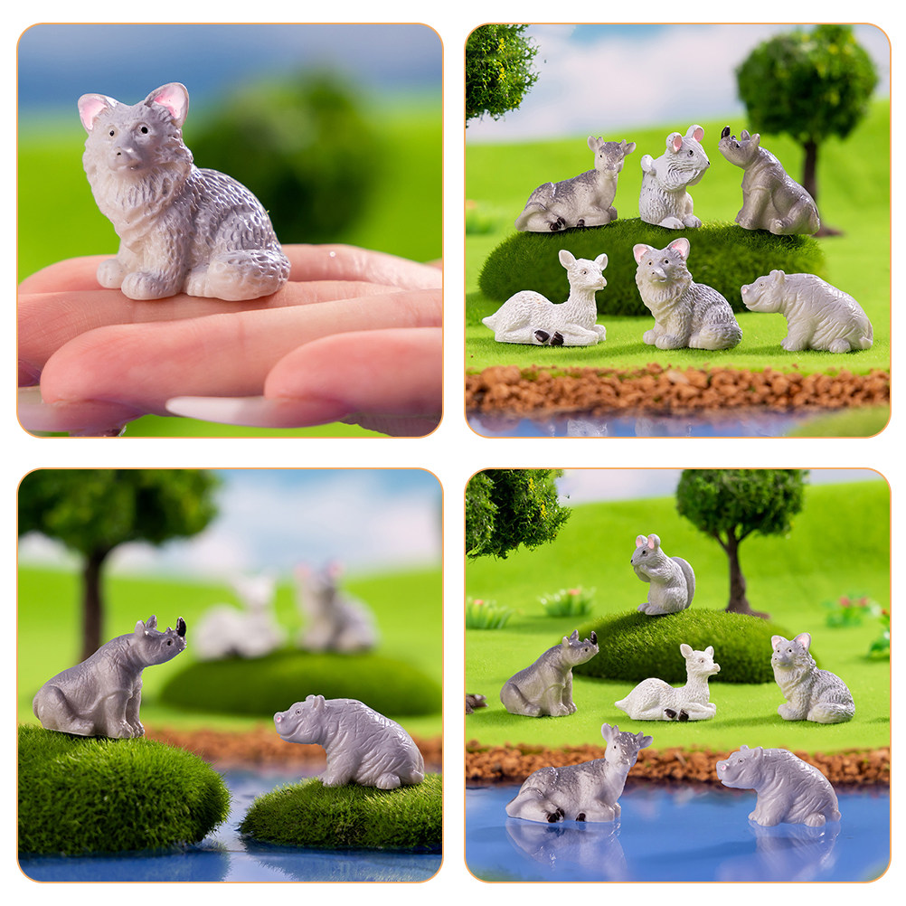 1Set Tiny Resin Animal Statues - огляд і ціна Succulent Arrangement Mini