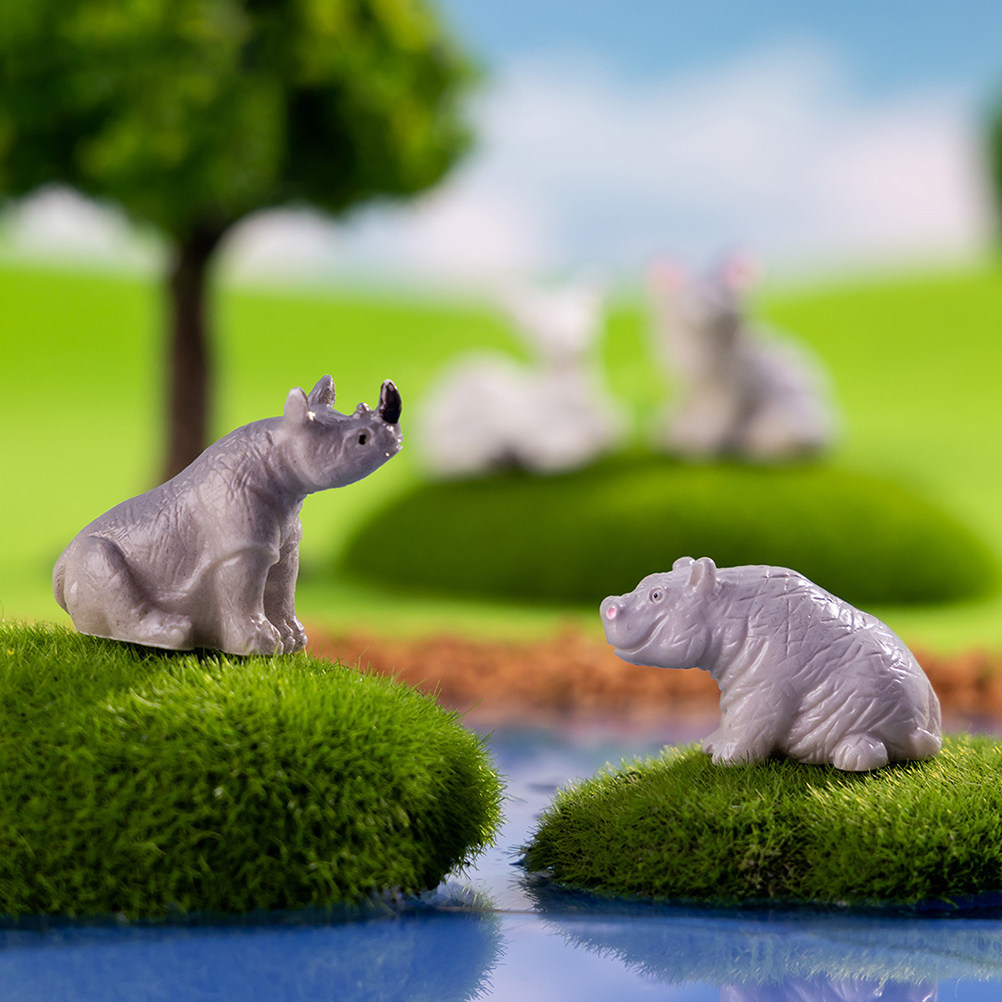 1Set Tiny Resin Animal Statues - огляд і ціна Succulent Arrangement Mini